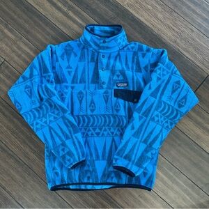 Patagonia Aztec Synchilla Snap T Fleece Tribal Geo Big: Radar Blue Small